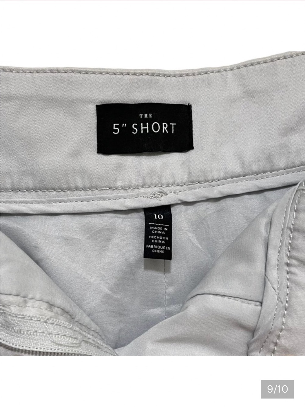 White House Black Market Light Gray Embroidered The 5” Short - Picture 9 of 10